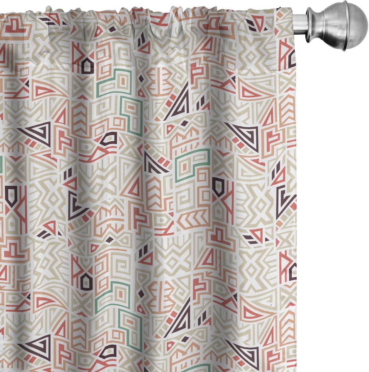 ABAKUHAUS Stammes Gordijnset – 2x75x175 cm – Mikrofaser – Halfschaduw – Grijs Geel