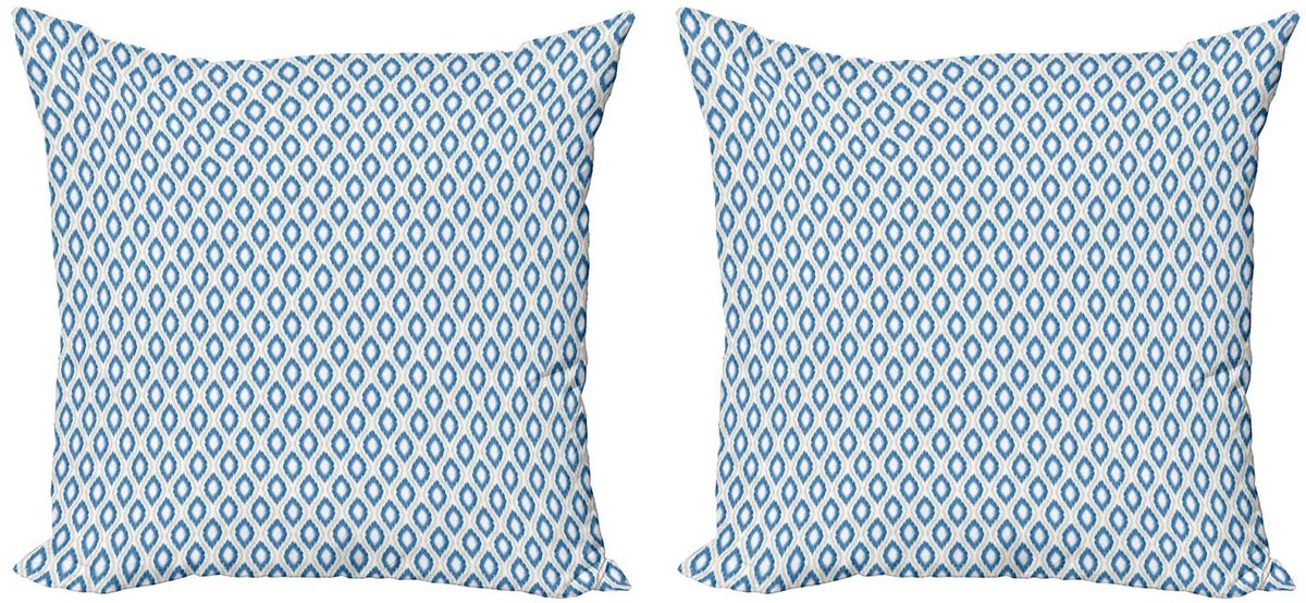ABAKUHAUS Kussenhoes – Geometrisch Aquatisch – Dubbelzijdig 40x40cm – Rits Blauw