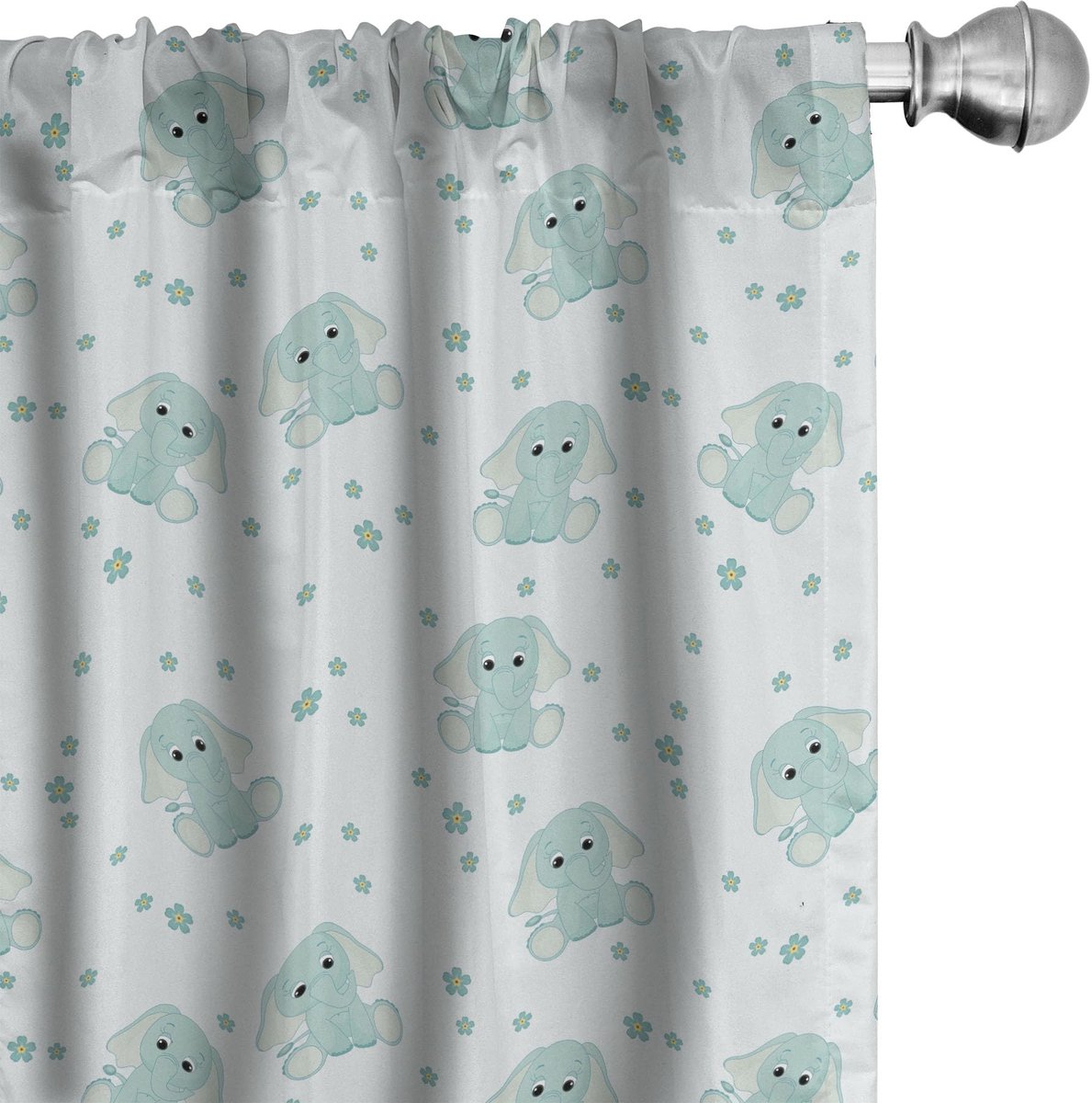 ABAKUHAUS Gordijnen – 2x75x245 cm – Microfiber – Mint Groen/Wit – Halfdonker