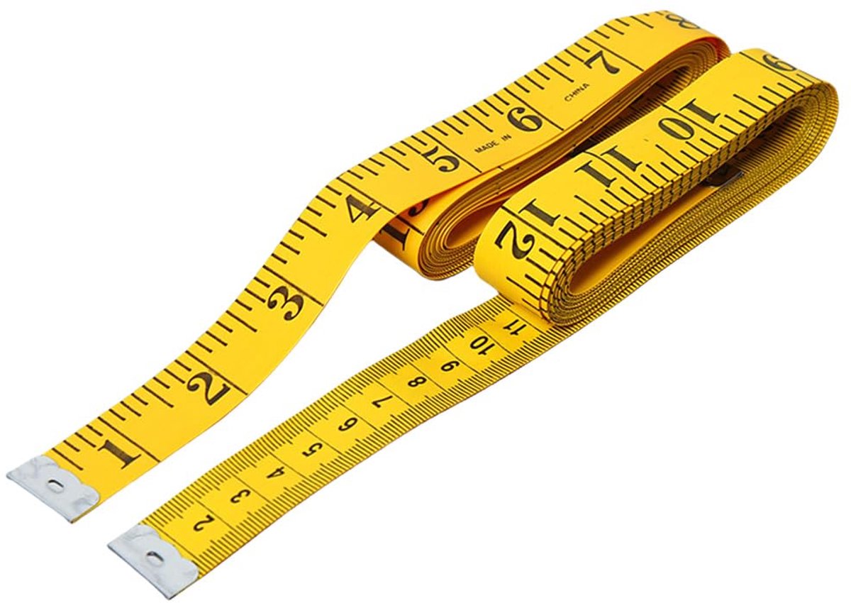 IMPERATORIS® Meetlint - Flexibel - Omtrekmeter - Lichaam - Naaiwerk - DIY Centimeter Meetlint - 2 Stuks - geel - 300 cm