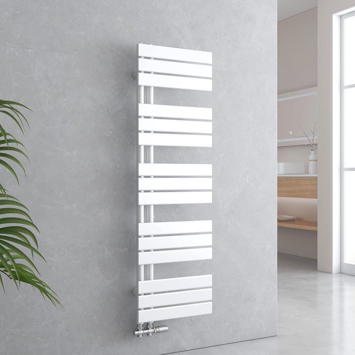 Badkamerradiator met handdoekhouder 1320 x 400 mm - Antraciet 598W