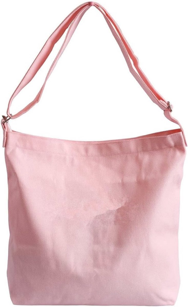 Canvas Schoudertas voor Kpop Fans - Lichtgewicht Hobo Crossbody Handtas in Roze