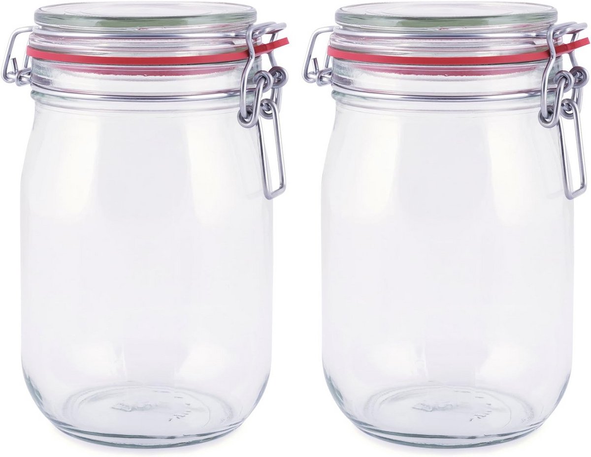 Draadbeugelglas 1000 ml met rubberen afdichting - Ideaal voor inmaken en opslag