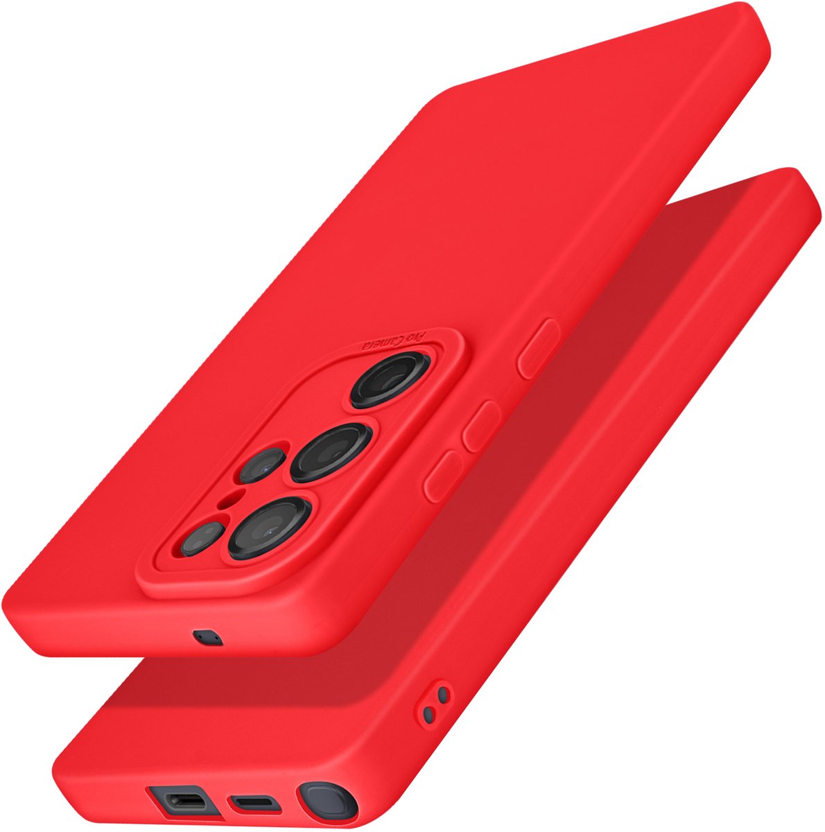 Avizar Hoesje Geschikt voor Samsung Galaxy S25 Ultra Silicone Mat, Rood