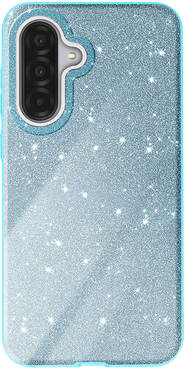 Avizar Glitter Hoesje Geschikt voor Samsung Galaxy A36 Schokbestendig Glitter, Blauw