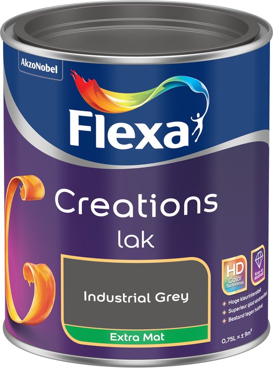 Flexa - Creations Lak Extra Mat - Industrial Grey - Creations - 0.75 L