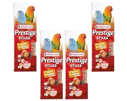 Snacksticks voor Kleine Papegaaien en Sittichen met Nootjes en Rozijnen | 4 Pack | 4 x 60 g | Natuurlijk Gezonde Snack