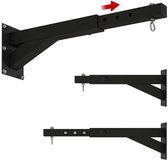 Bokszak Muurbeugel - Wandmontage - 5-traps Lengteverstelbaar - Zandzakbeugel - Bokszakbeugel - Bokszak Beugel / Houder - Bokszak Ophangsysteem- Inclusief Bevestigingsmateriaal - 60 KG - Staal - Zwart
