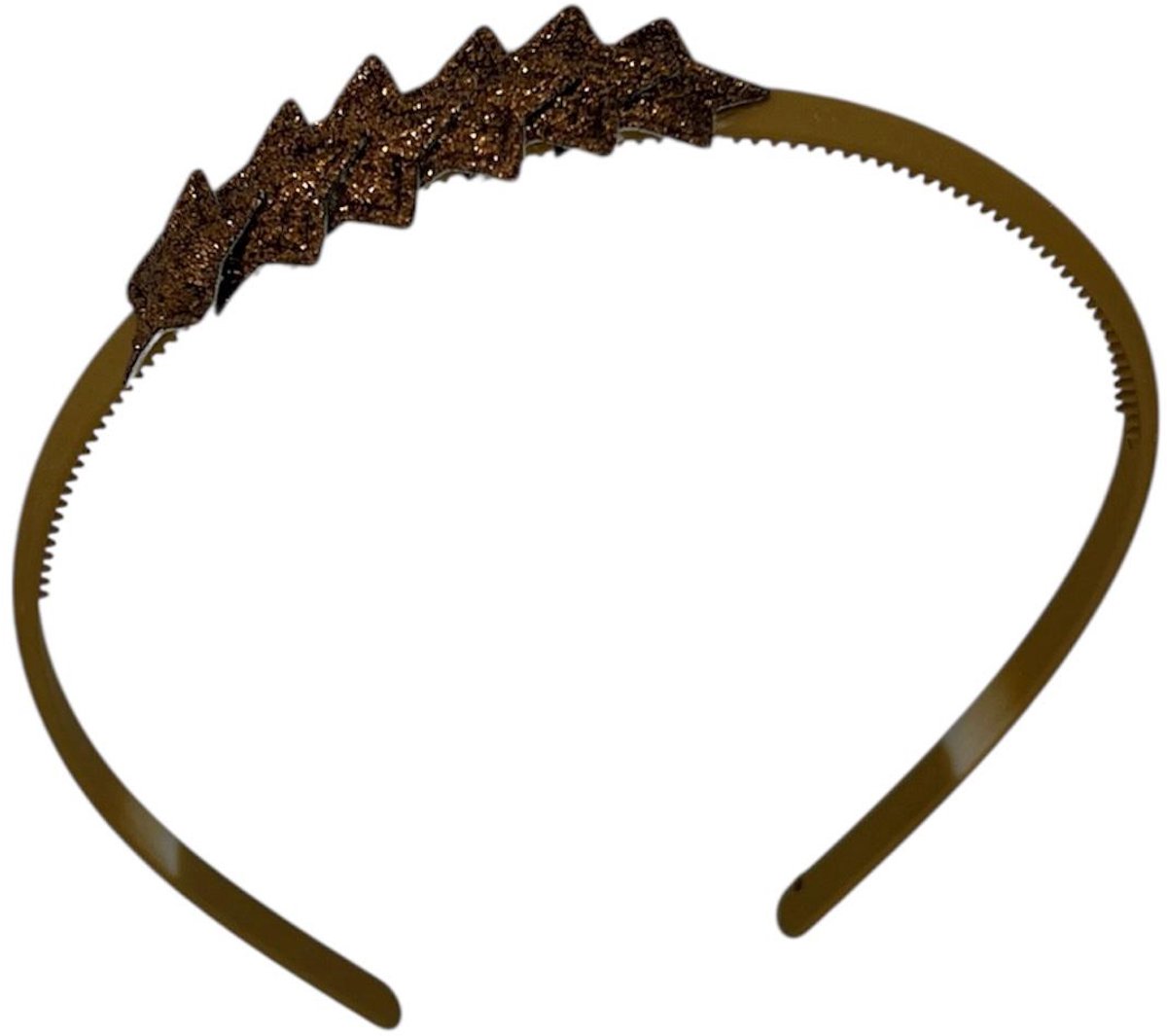 Diadeem met sterretjes - kerstcollectie - glimmend - ster - khaki diadeem - bruin