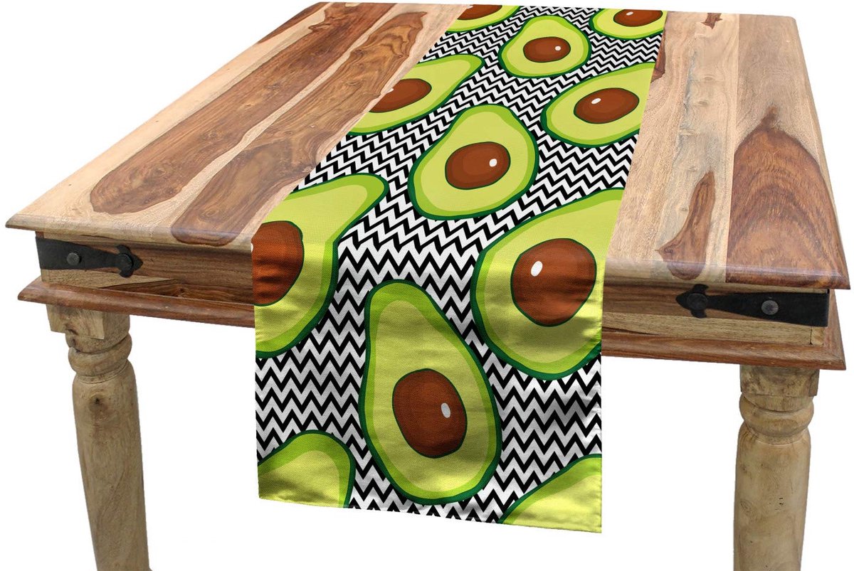 ABAKUHAUS Avocado tafelloper – 40x180 cm – Polyester, 40°C