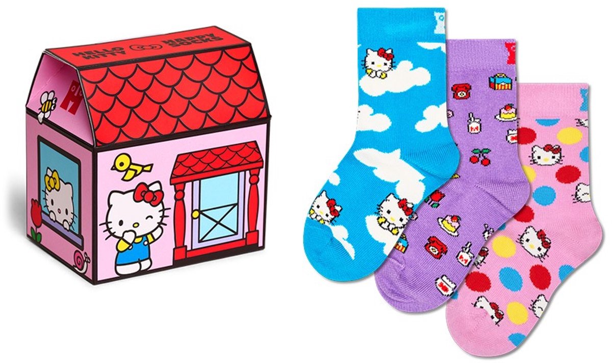 Happy Socks kids giftbox 3P sokken hello kitty multi (Hello Kitty)