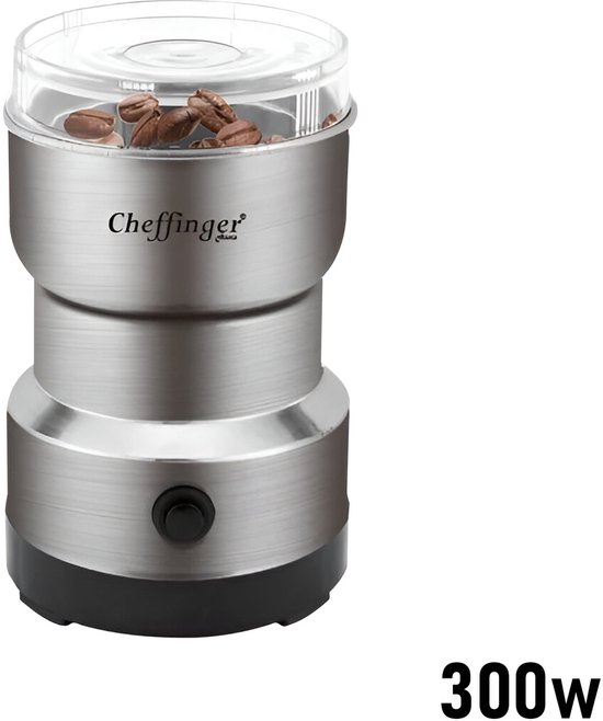 Cheffinger, Mini-Blender 300W 2-in-1 met roestvrijstalen messen en koffiemolenfunctie, Grijs van Merkloos — afbeelding 3