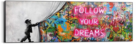 Schilderij Follow your dreams - 52 x 156 - Hout - REINDERS