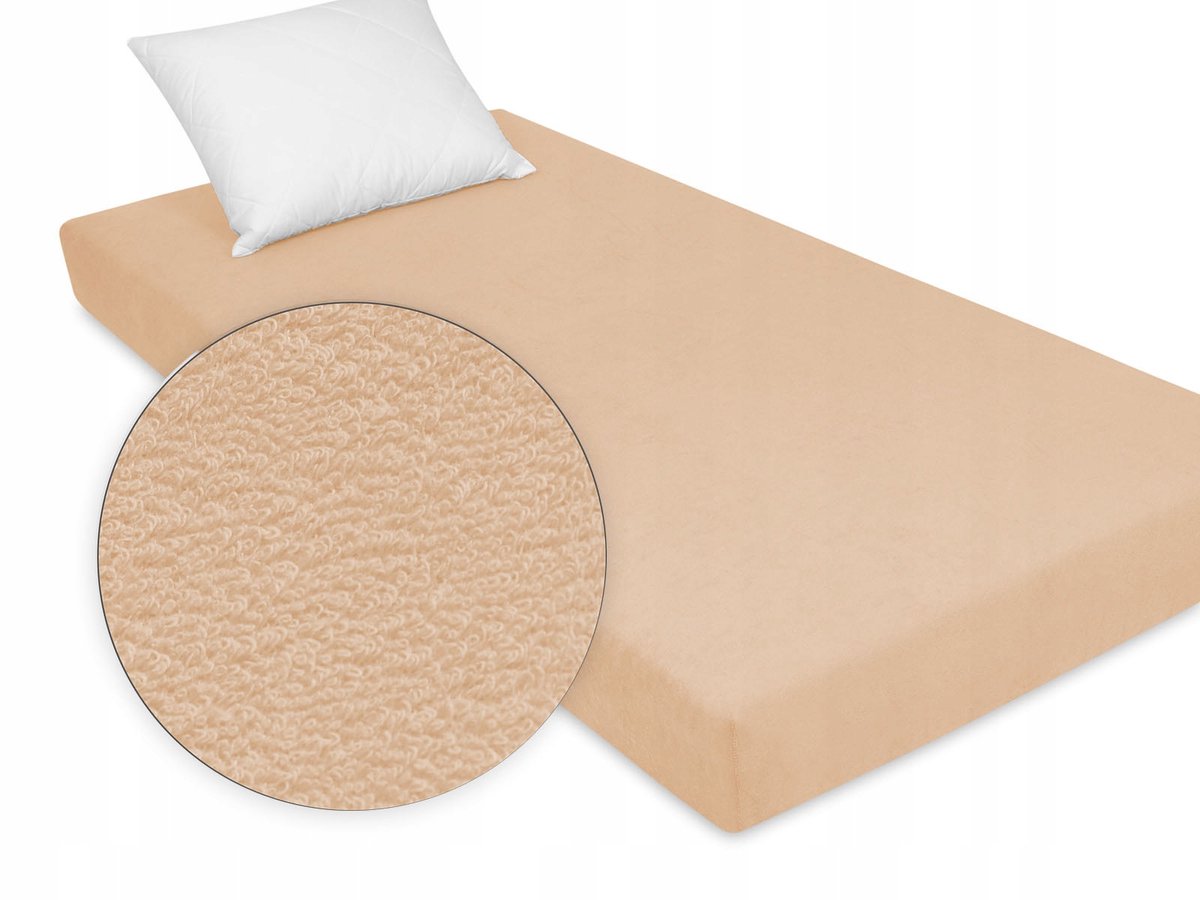 Fijne Beige Frotté Hoeslaken met Elastiek 90x160 cm