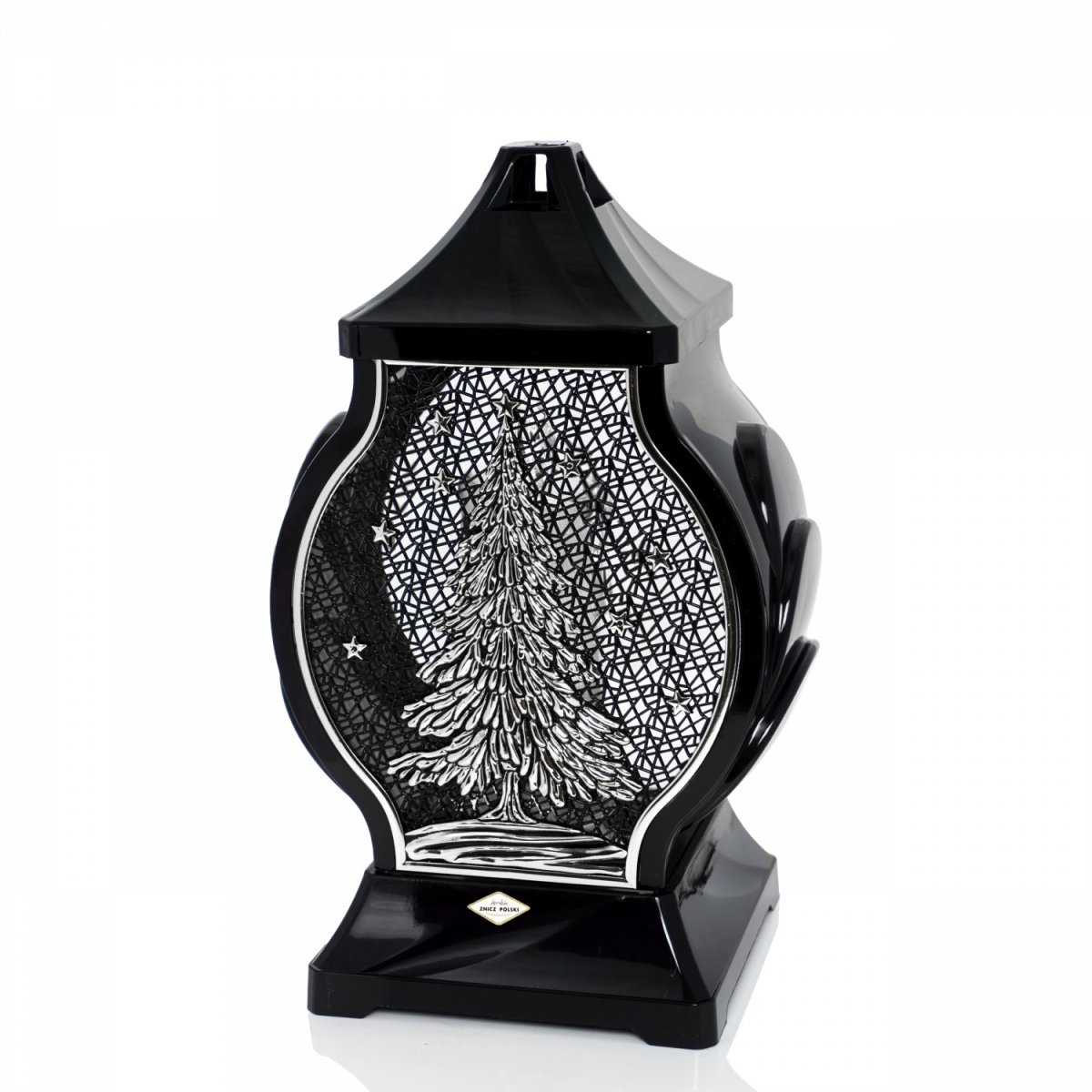 Kerstmis Graflicht Mini Zwart 29 cm met Zilveren Kerstboom