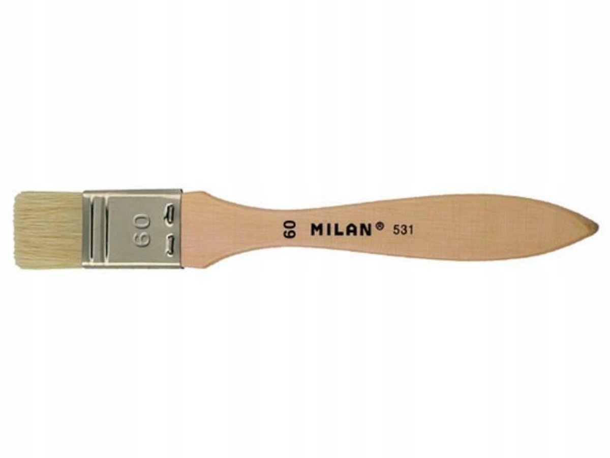 Milan Platte Kwast 60mm - Stevige Borstels voor Olieverf en Tempera