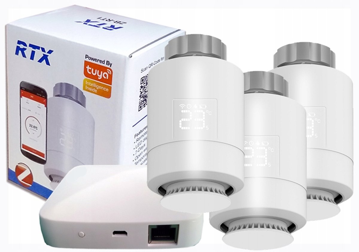 3x RTX Zigbee Thermostaatkop + LAN Gateway - Slimme Verwarming