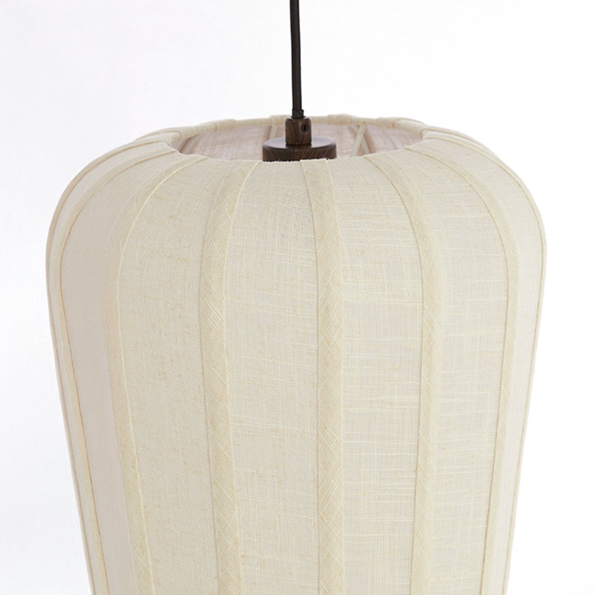Light & Living - hanglamp - BIBURY - bruin wit - hout textiel - grote eettafellamp - E27 - 2993988