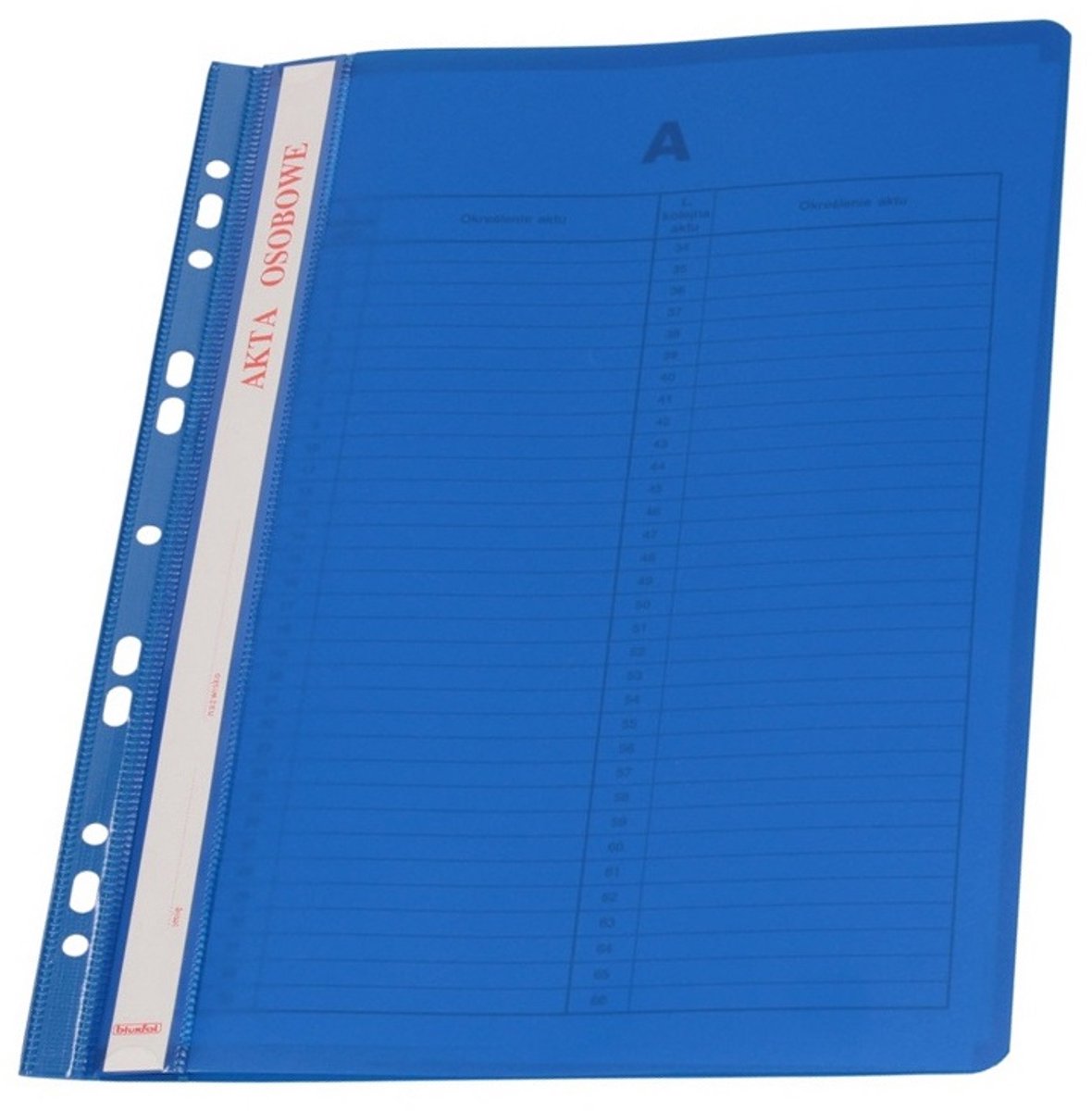 Nieuwe blauwe PVC Dossiermap A4 met perforatie