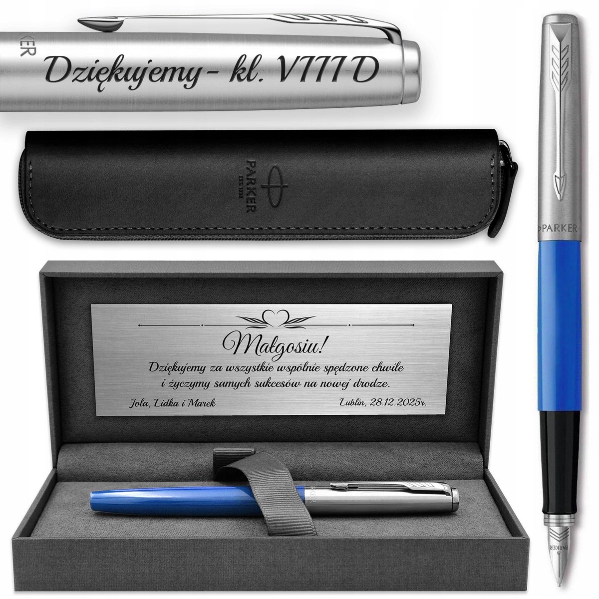 Parker Jotter 60 Vulpen Blauw met etui en gratis gravure - perfecte cadeau