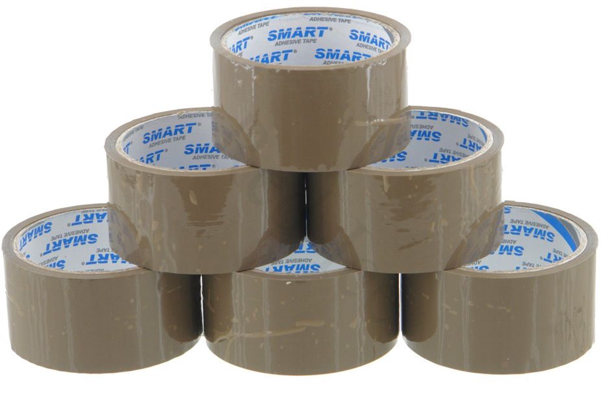 Bruine Pakkingstape 48mm x 50m - 6 Rollen - Acryl Kleefstof