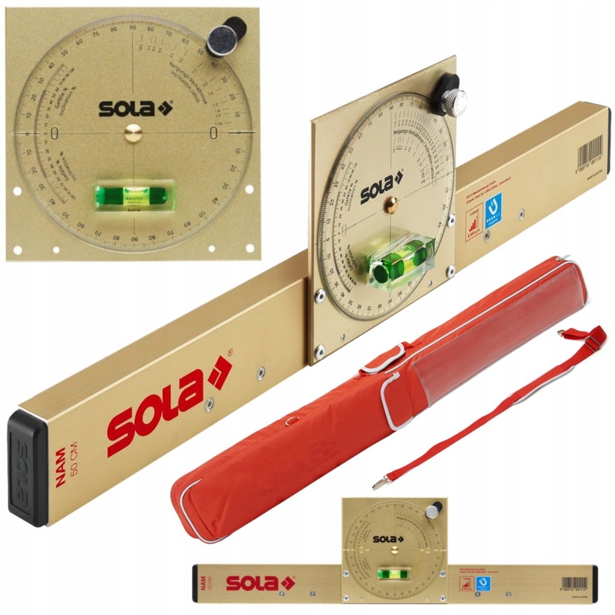 SOLA NAM 50T Aluminium Magnetische Waterpas Hoekmeter 50cm