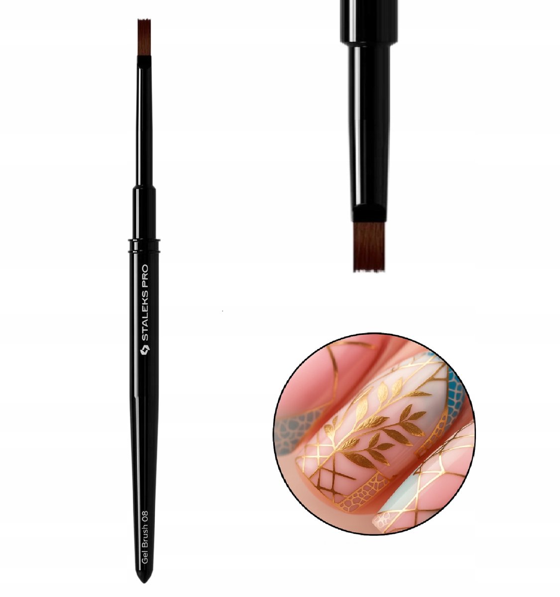 Staleks Expert Liner Penseel NBE-08 - Precisie voor Gel & Nail Art (10mm)