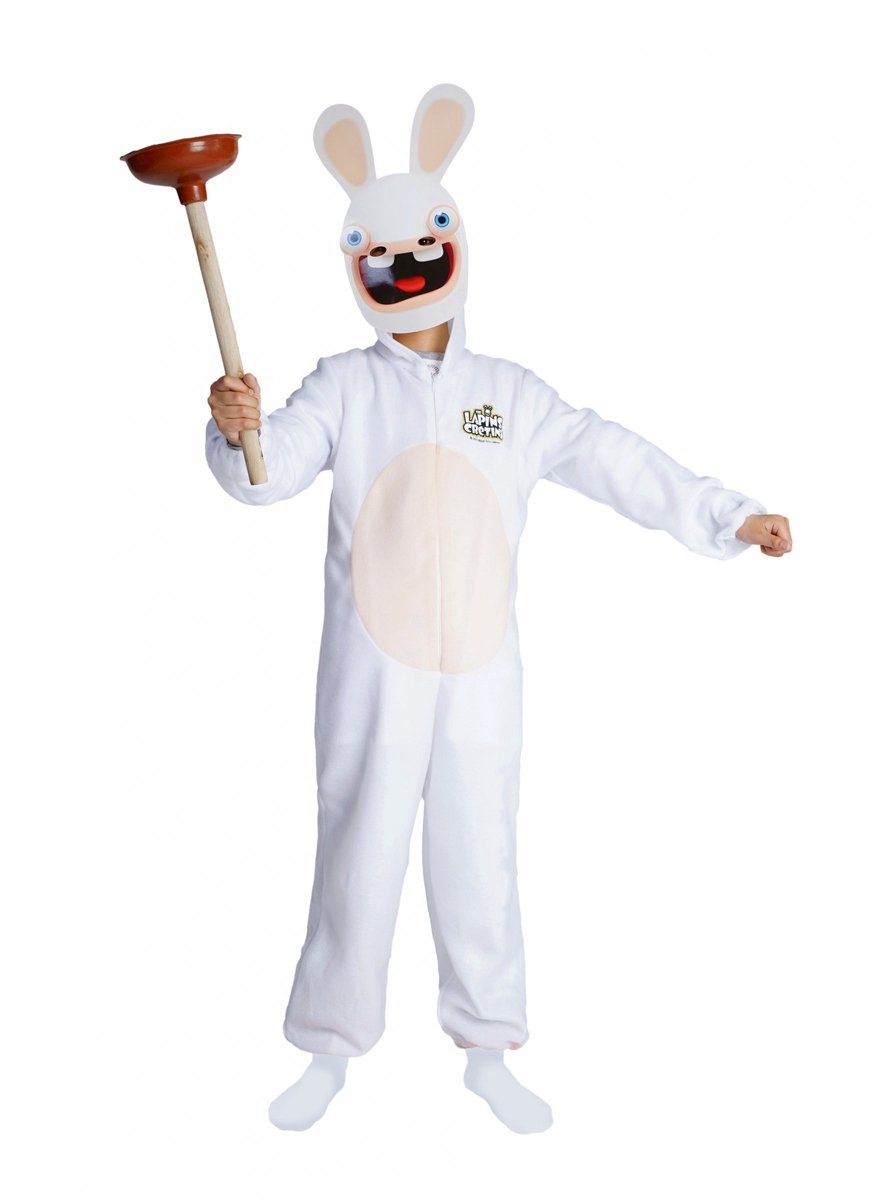PTIT CLOWN - Rabbids kostuum met masker voor kinderen - 110/122 (5-6 jaar)