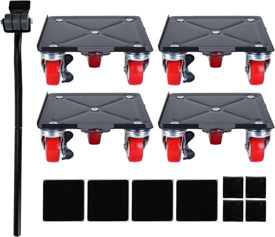 NIUXX Meubelschuifregelaar met lifter: ronde meubelverhuizer met 360° draaibare wielen, bewegende schuifregelaar voor zware apparaten, slaapbanktafel, draagvermogen tot 450 kg