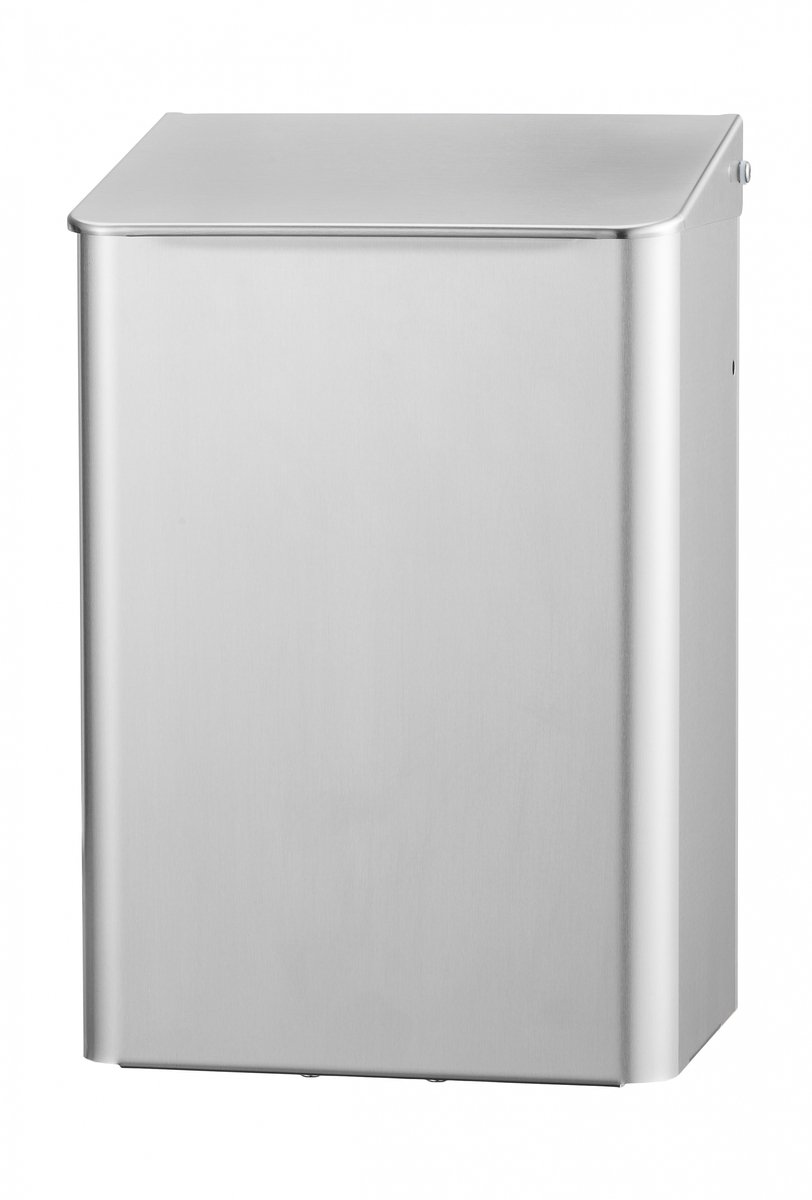Afvalbak gesloten 6 liter aluminium voor Wandmontage van MediQo-line