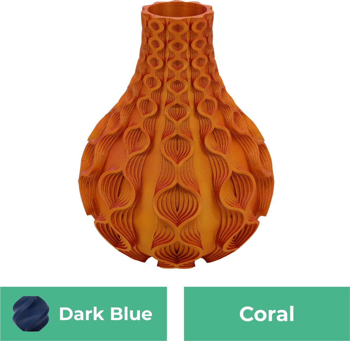 Lovora Coral organische vaas – Decoratieve vaas - Donker blauw - 3d geprinte vaas – geschikt voor droogbloemen - 30CM