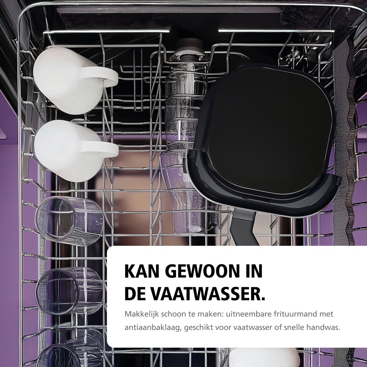 Brabantia Airfryer XXL - 5.7 liter - Digitaal Touchscreen - 10 Kookprogramma's - Tot 5 Personen - PFAS-Vrij - 80ºC tot 200ºC - 1700 Watt - BBEK1136 — afbeelding 5
