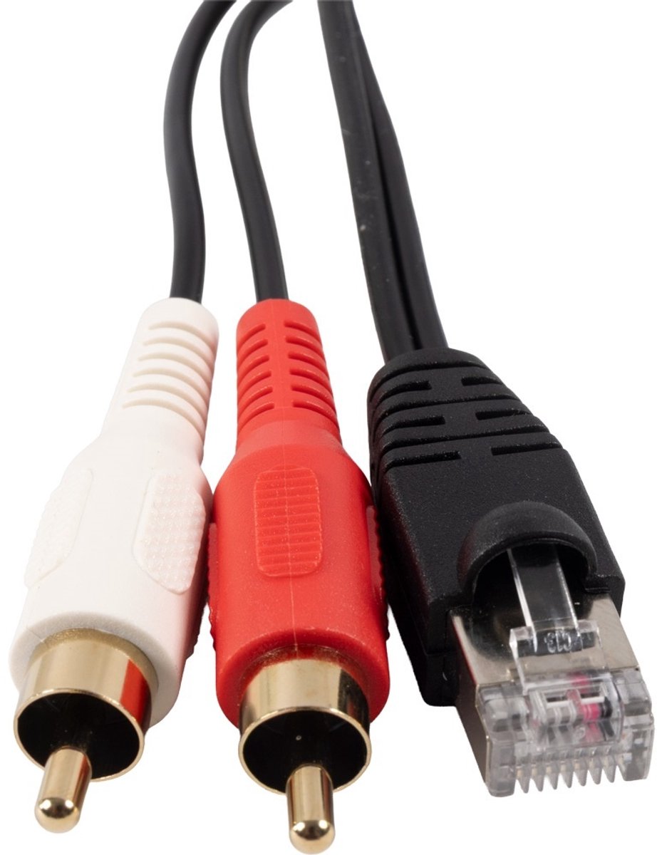 BOSSCOM RJ45 - Tulp stereo (m) kabel voor B&O | zwart | 0,50 meter