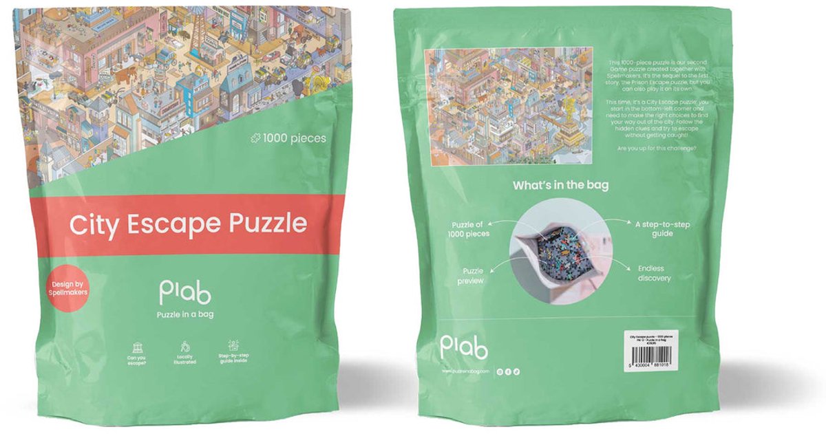 Puzzle in a Bag - City Escape Puzzel 1000 Stukjes - Escape Room Puzzel voor Volwassenen - Ideaal cadeau voor puzzelaars die van een uitdaging houden — cadeau in Spellen & Speelgoed - foto 4
