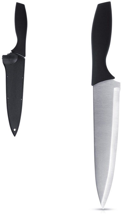 Excellent Houseware vleesmes – 20 cm – inclusief houder en slijper