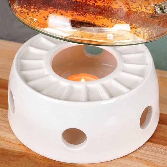 Svenska Living Rechaud - warmhoudplaat - porselein - wit - 16 x D14 cm — afbeelding 2