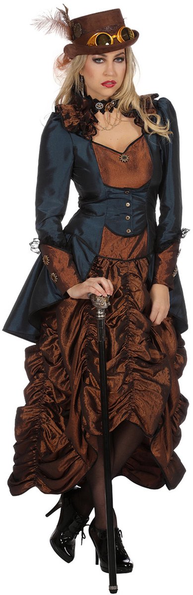 Steampunk Damesjurk Blue Premium - Maat 52