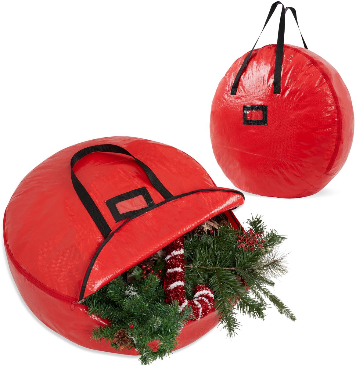 Unyqoos® Ruime opbergtas voor kerstdecoraties met robuuste ritssluiting en handgrepen