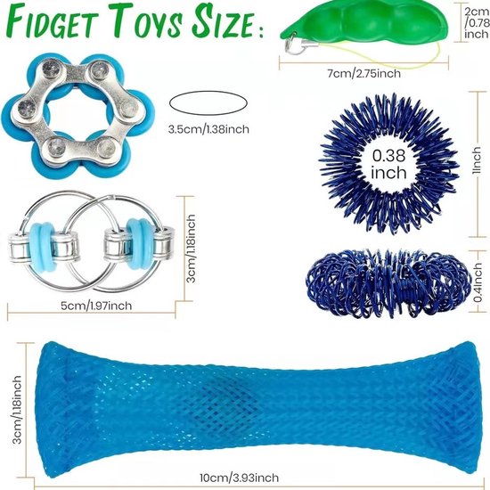 OUYLAF Fidget Toys Pakket - figet toys pakket - Anti-Stress Speelgoed - anti stress speelgoed - anti stress speelgoed volwassenen - 10 Stuks - Leuk als cadeau voor jongens/meisjes - Ondersteunt bij o.a. autisme/ADHD