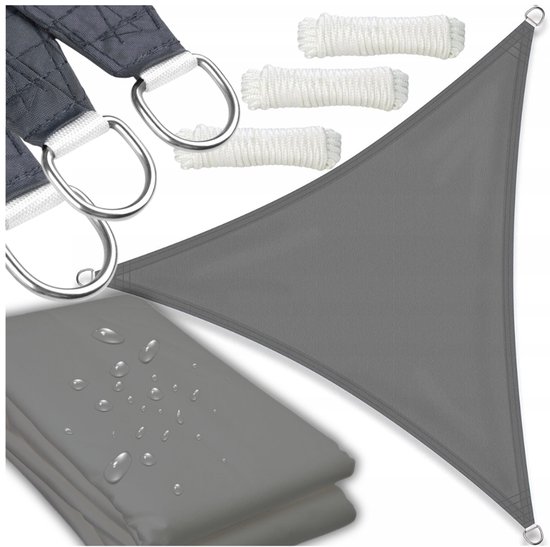 GoGarden - Voile d'ombrage - Triangulaire - 3,6x3,6x3,6 m - Imperméable - Protection UV