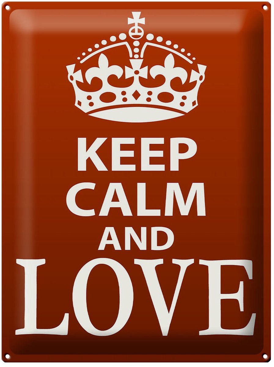 Blechschild Spruch 30x40cm Keep Calm and Love