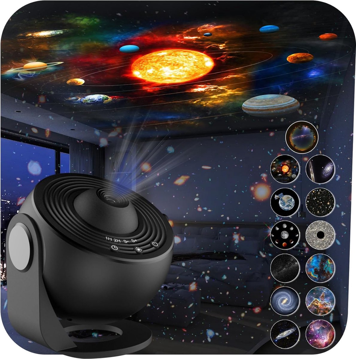 Galaxy Projector - Premium 13-in-1 Projectorlamp - Sterren projector - Sterrenprojector Planetarium - Sterrenhemel - Nachtlampje - Sterrenhemel Projector - Sterrenlamp - Galaxy Lamp - Heelal - Universum - Mobstore – foto 8
