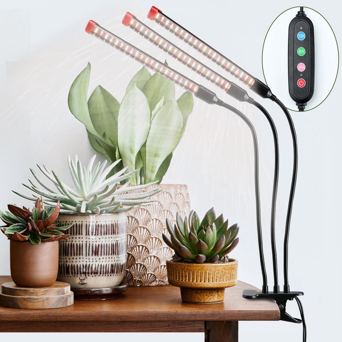 Ibenzoa® LED Kweeklamp met Timer en Volledig Spectrum voor B