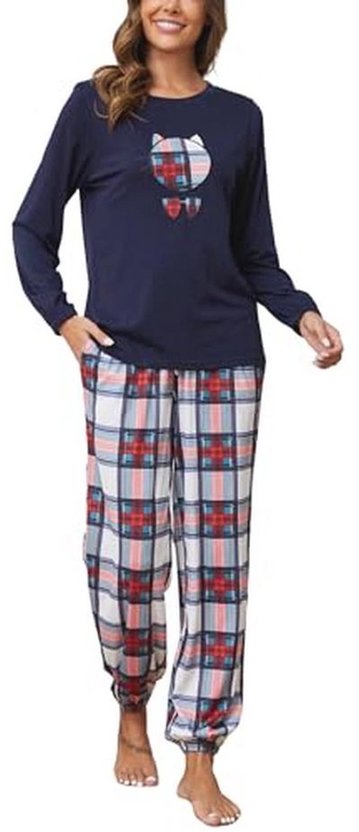 Reliwel Pajamas Women Long Pajamas Cotton Winter Pajamas Set Round Neck Top and Pajama Pants Long Sleeve Loungewear Sleepwear Home Suit Cozy Leisure Suit