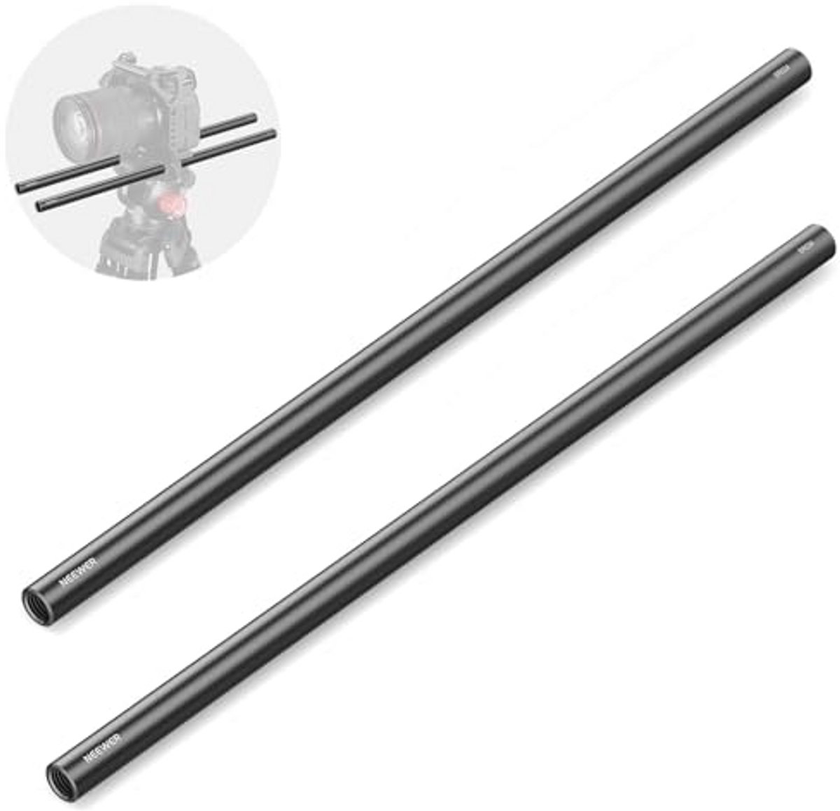 Uitschuifbare 15 mm Verlengstangen voor LWS Systemen - Aluminium, 2 Stuks