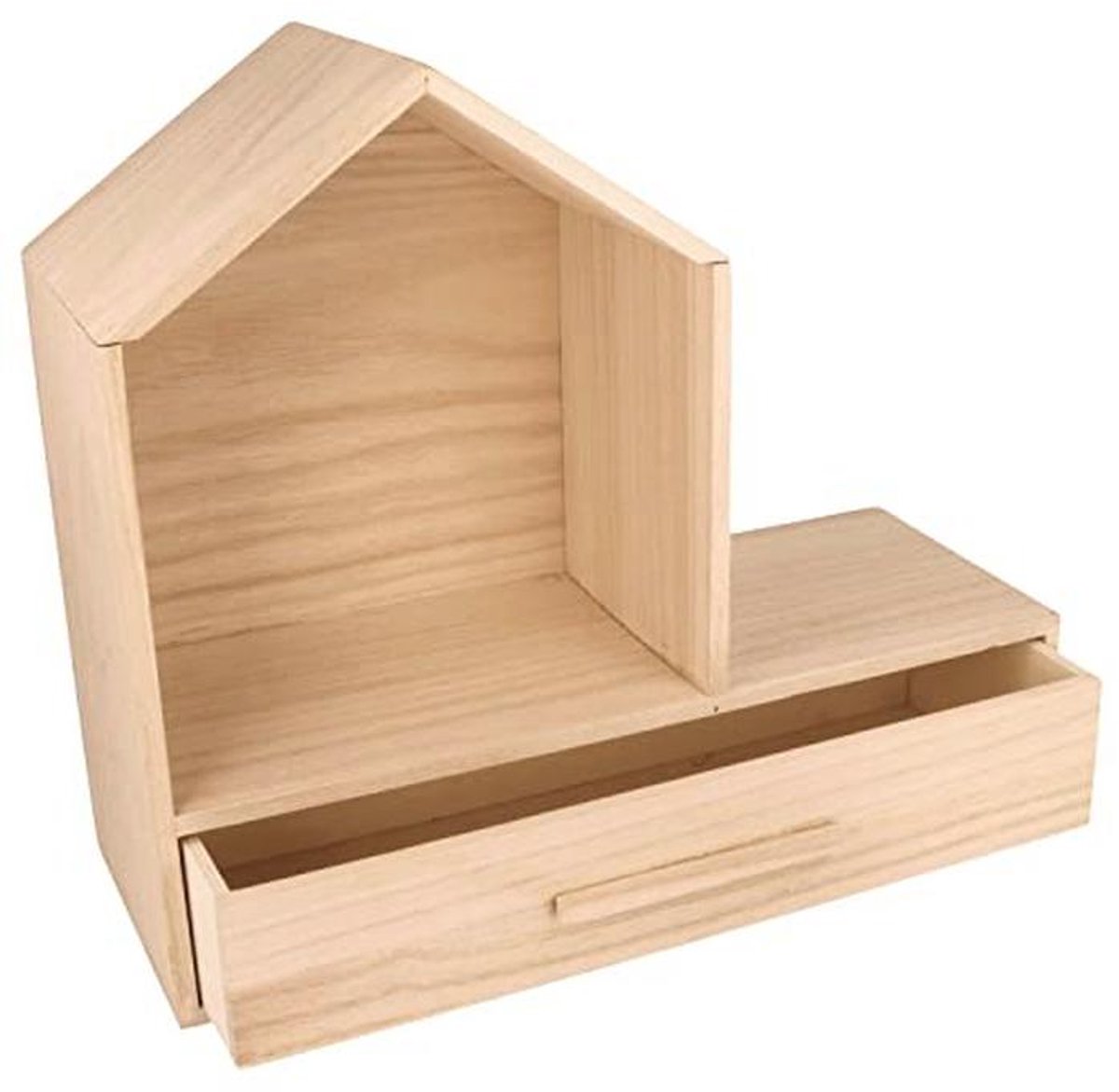 Houten huisrek met lade 32 x 12 x 28 cm