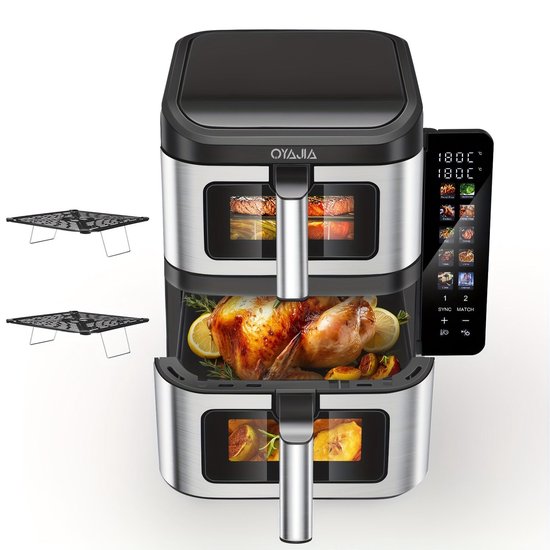 Airfryer-mand voor oven roestvrij staal, Airfryer-accessoires Ovenrek Airfryer-mand voor oven roestvrij staal, Airfryer-accessoires Ovenrek