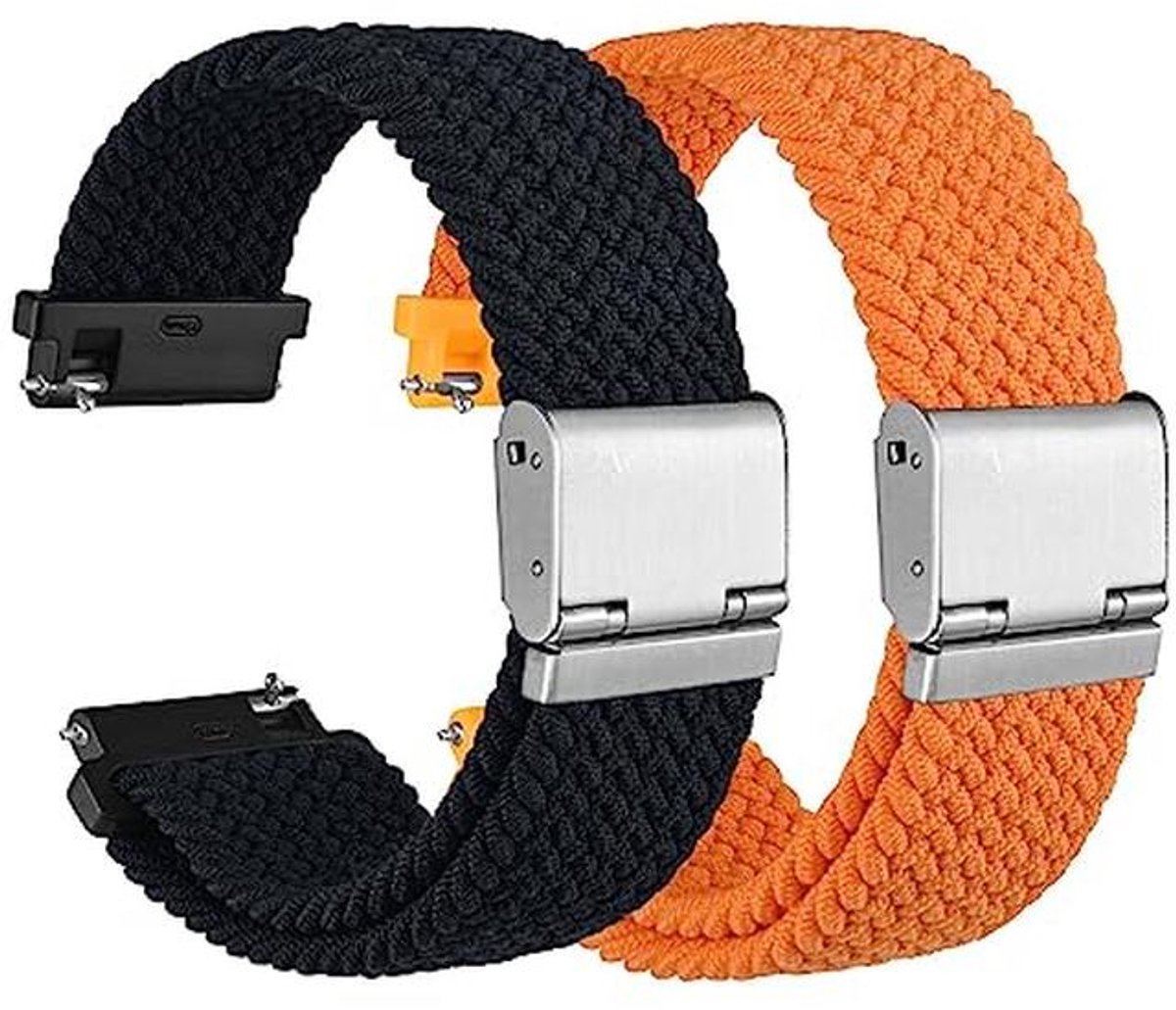 Gevlochten Nylon Horlogebanden voor Mannen en Vrouwen - Snelsluiting en Compatibel met 18mm, 20mm, 22mm, 24mm