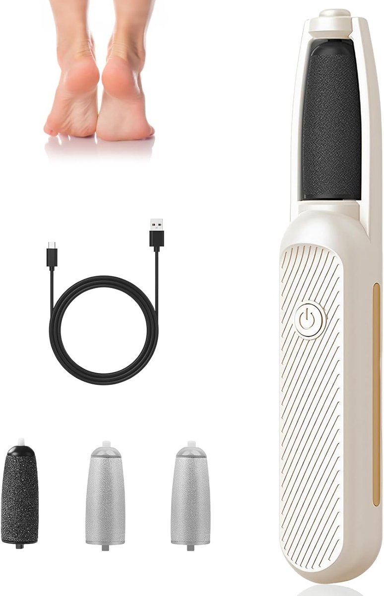 Elektrische Voetrasp Anti-Callositeiten, Opladenbare Pedicure Rasper, Professioneel Elektrische Voetrasper, met 4 Vervangingswielen, voor Dooie Haut en Callositeiten van de Voeten te Verwijderen