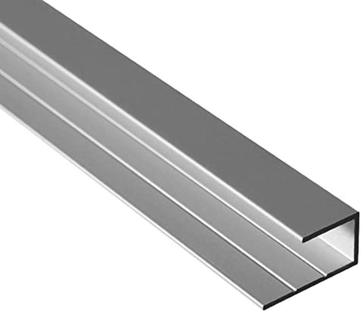 U-profiel van aluminium voor HPL-platen - 8 mm - Geanodiseerd